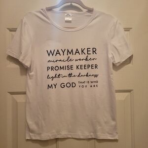 White Graphic T-Shirt with Inspirational Text